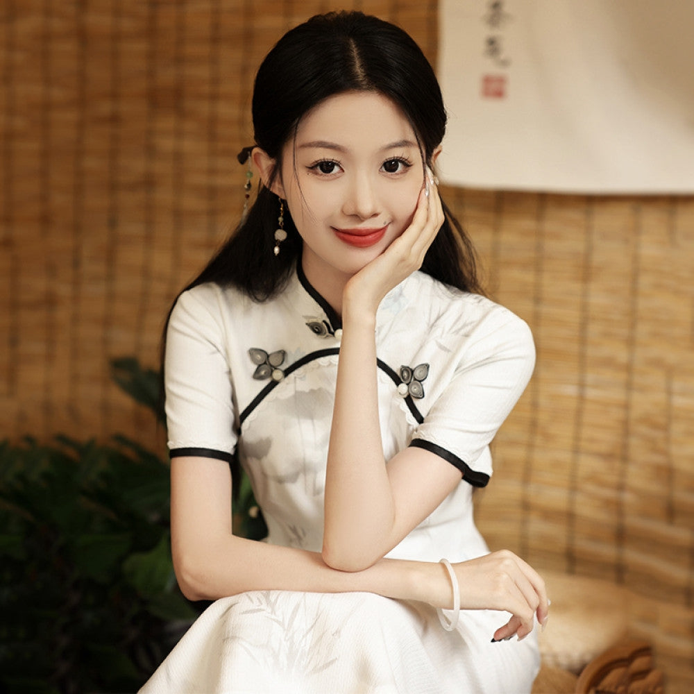 Qingmeng Star River New Chinese style young elegant and ladylike cheongsam 2025 for girls to appear slim and high end daily improvement image 8