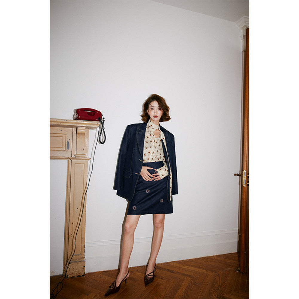 Rosebanks denim is very clever to wear like this French blogger style hand sewn A line denim skirt image 4