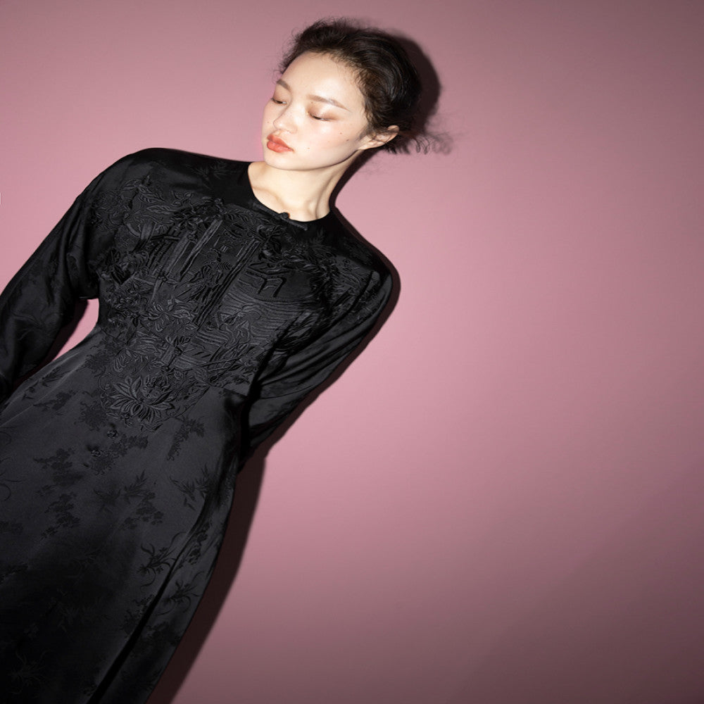 Pink embroidery new Chinese style improved retro dress with spring and summer design sense Dress sold out and not restocked image 5