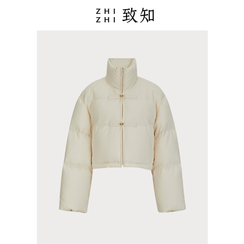 Zhizhi ZHIZHI Baoding sees Chinese style short down jacket for women in winter fashionable and warm goose down image 8