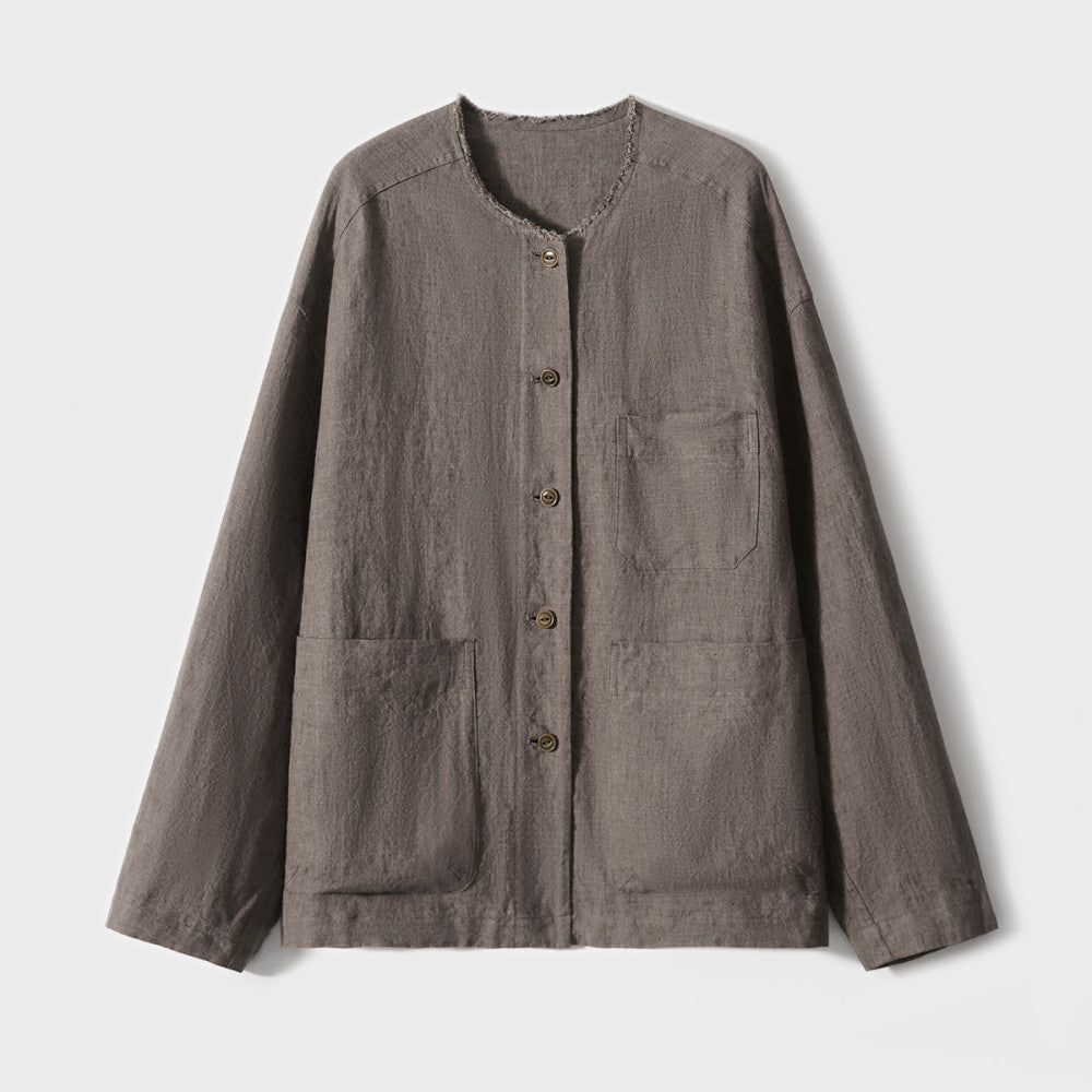 Ban Niang Private Service Fan Fan s own early autumn first YI new product linen loose feeling old money style image 7