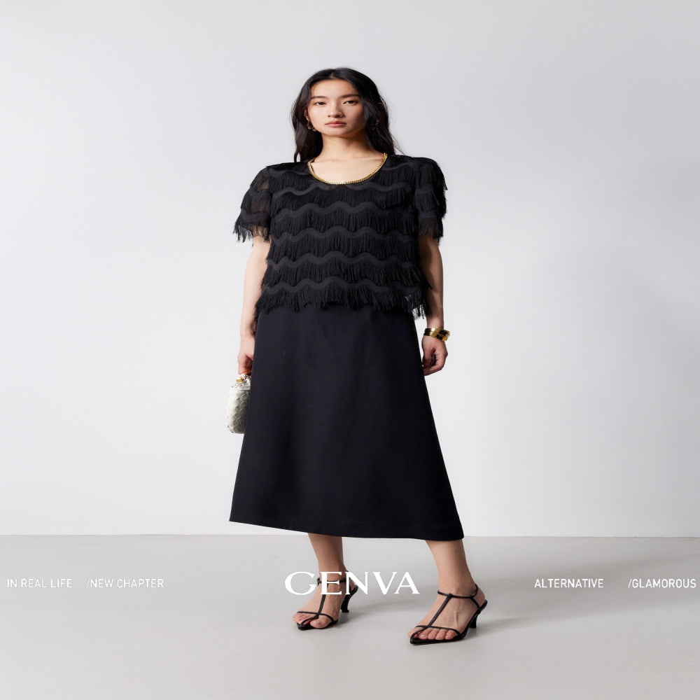 MR 99 Flowing Light Washing Yarn Luxurious and Dynamic Water Wave Pattern Scissors Abundant tassels Eye catching Chain Dress T shirt image 6