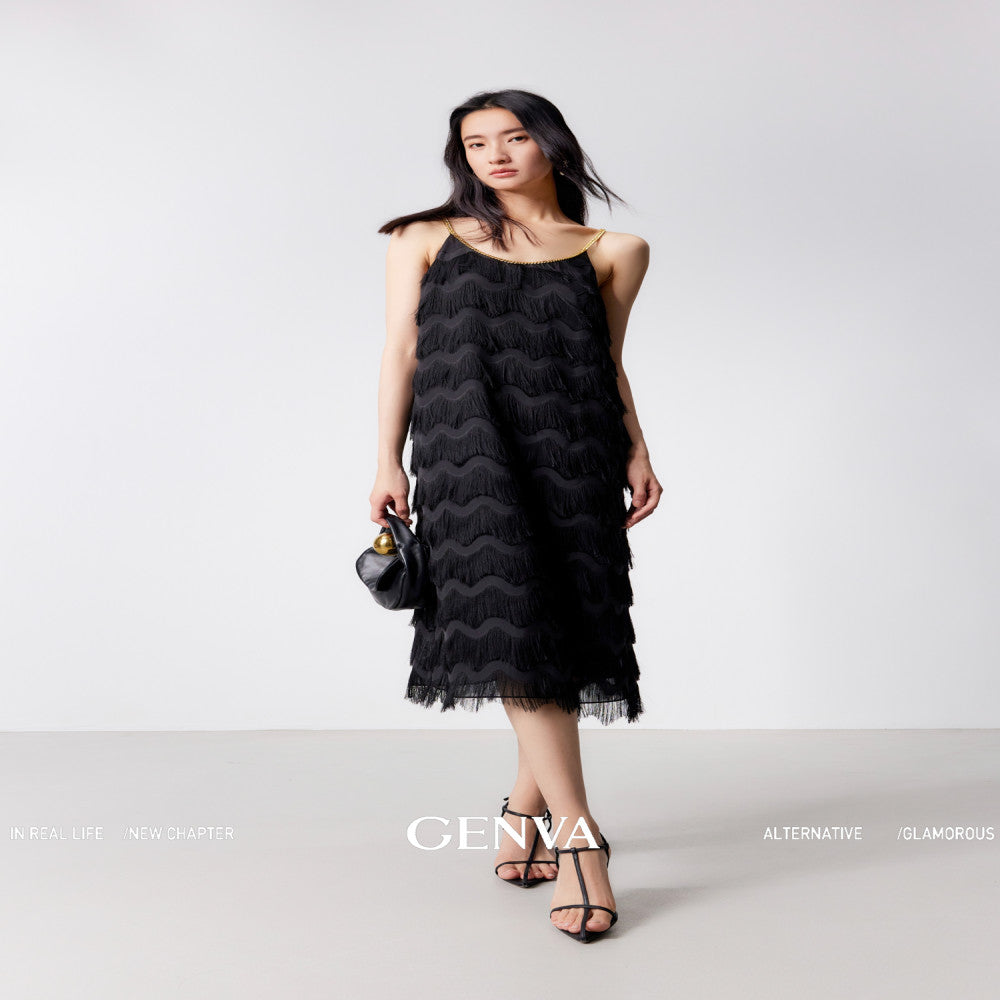 MR 99 Flowing Light Washing Yarn Luxurious and Dynamic Water Wave Pattern Scissors Abundant tassels Eye catching Chain Dress T shirt image 17