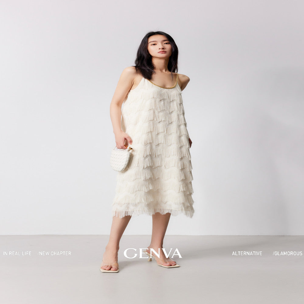 MR 99 Flowing Light Washing Yarn Luxurious and Dynamic Water Wave Pattern Scissors Abundant tassels Eye catching Chain Dress T shirt image 25