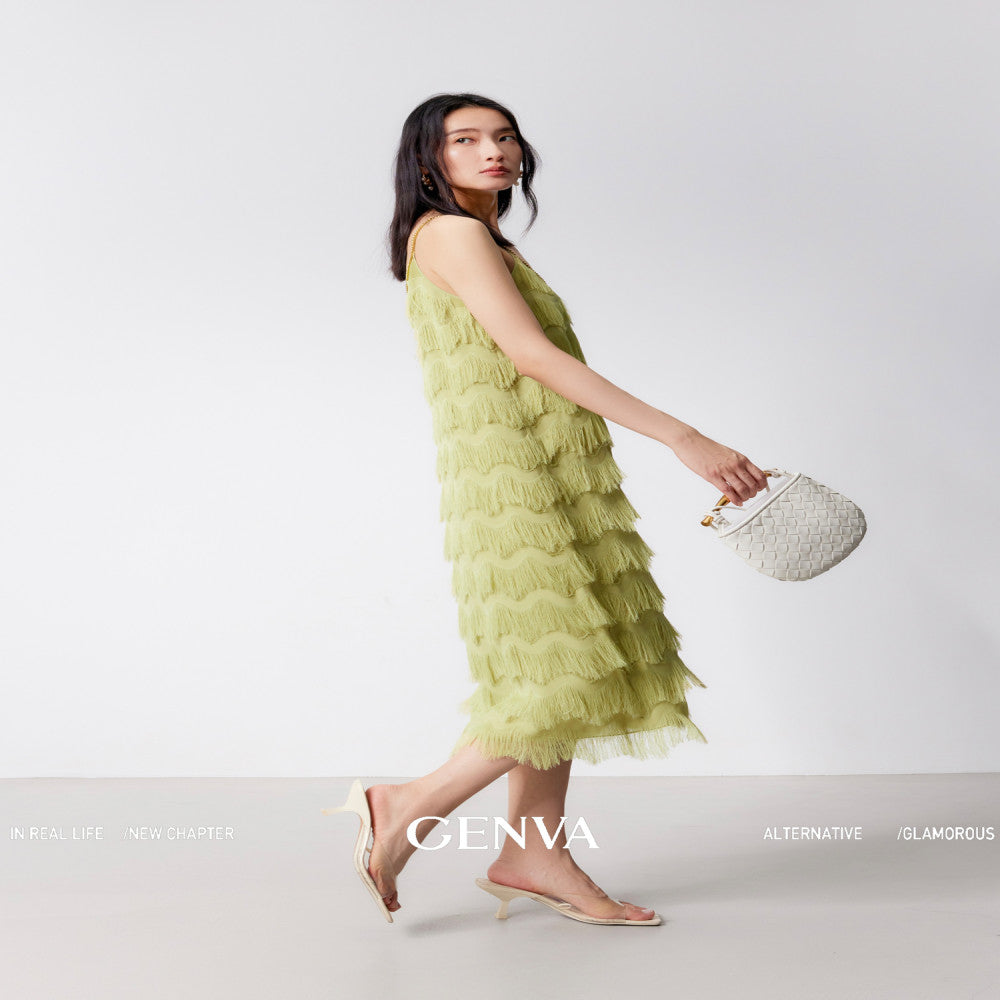 MR 99 Flowing Light Washing Yarn Luxurious and Dynamic Water Wave Pattern Scissors Abundant tassels Eye catching Chain Dress T shirt image 40