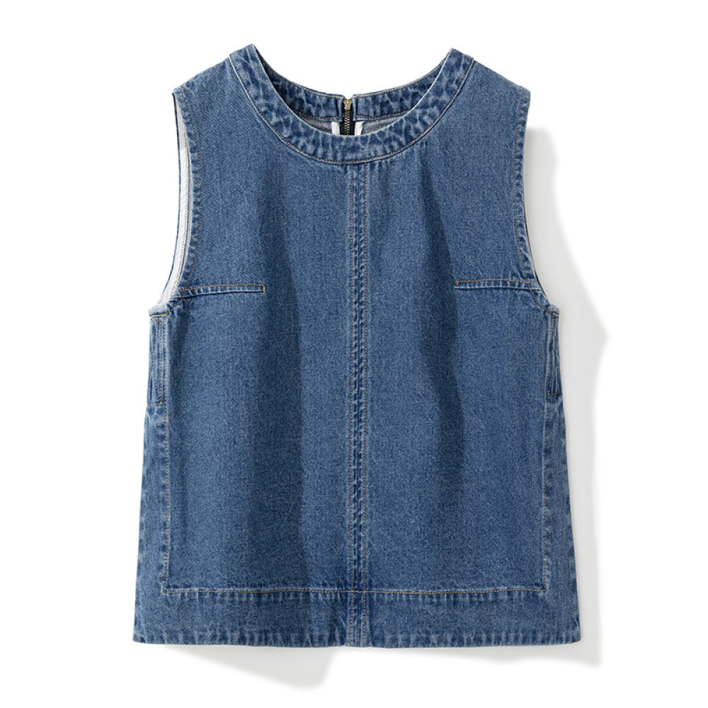 Spot Efficient Queen Fashionable Street Denim Suit Vest Top Straight leg Slightly Flared Wide leg Jeans image 9