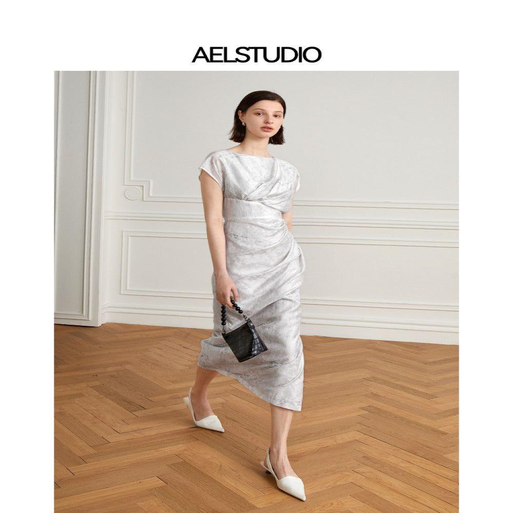 AEL original new Chinese style improved Chinese style printed dress for women 2025 summer high end design sleeveless dress image 0