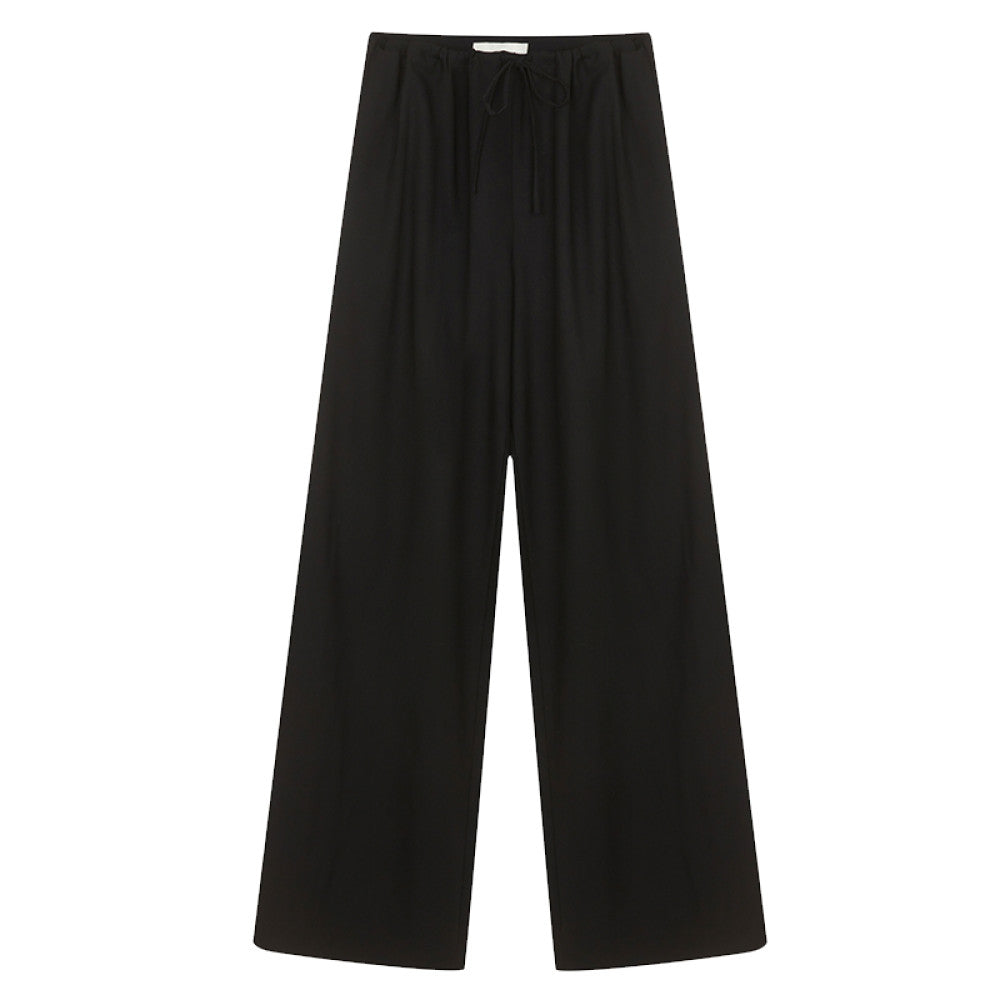 Le Samedi Relaxing R0w Style and Simple Aesthetics British Woolen Swing Neck Elastic Wide Leg Pants Set image 45