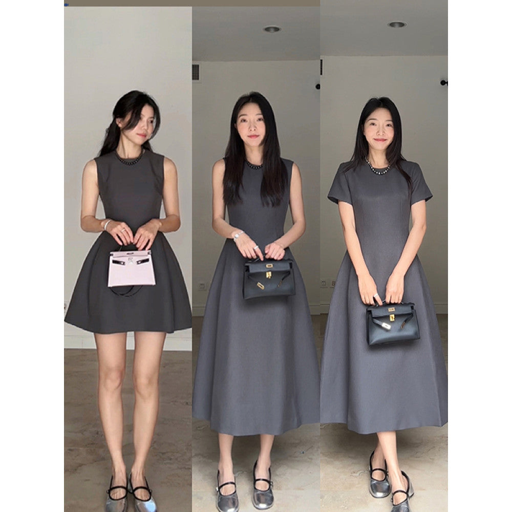 Guo Jiunian s temperament is that of a socialite with sleeveless waist and slimming vest She is wearing a princess dress and a summer new suit dress image 6