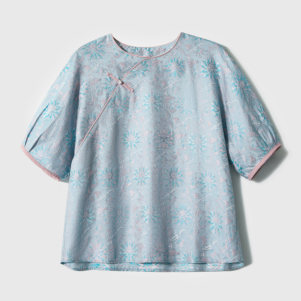 Summer cool transparent non permeable flesh Bubu Shenglian Lotus different color radish 100 pure mulberry silk new Chinese style image 12