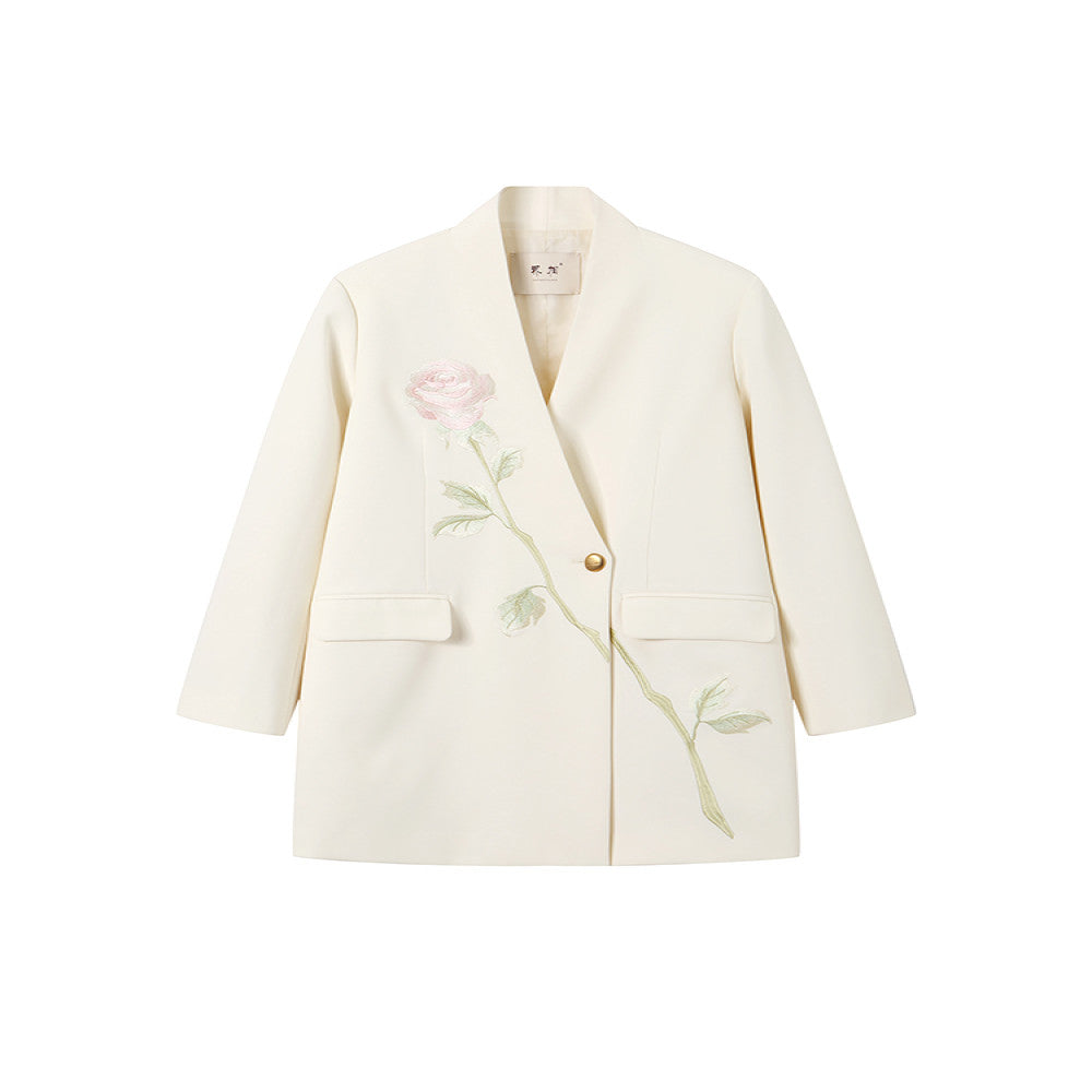 Original by Jiexiang Yinuo Heavy Industry Embroidered Suit Coat Women s Spring and Autumn New Style Advanced and Elegant Casual Suit image 4