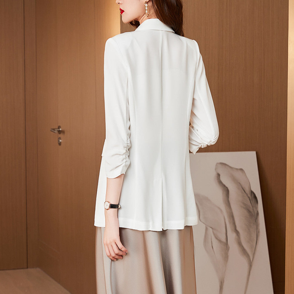 High end acetate small suit jacket for women thin style 2023 spring and summer new design niche temperament suit top image 6