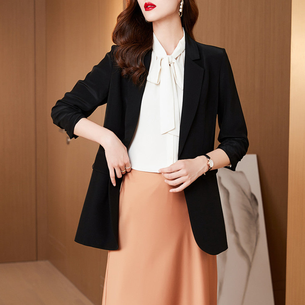 High end acetate small suit jacket for women thin style 2023 spring and summer new design niche temperament suit top image 26