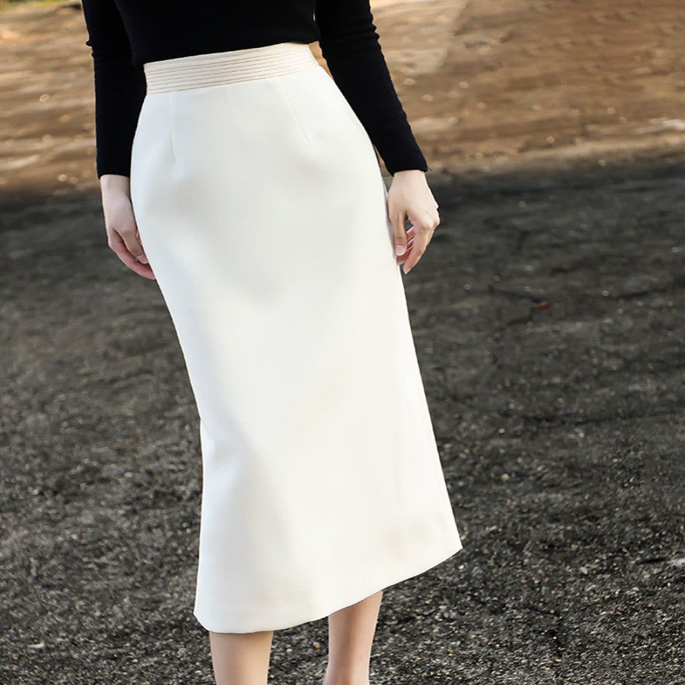 Lanser 2025 Autumn New Style Commuter Side Split One Step Skirt with High Waist and Thin Look Straight Tube Hip Wrapping Half Body Skirt image 1