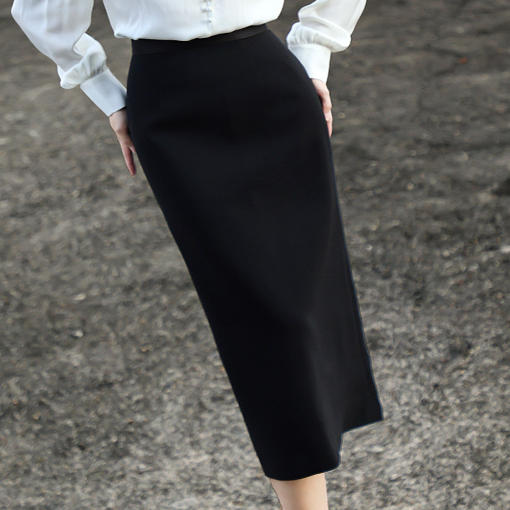 Lanser 2025 Autumn New Style Commuter Side Split One Step Skirt with High Waist and Thin Look Straight Tube Hip Wrapping Half Body Skirt image 5