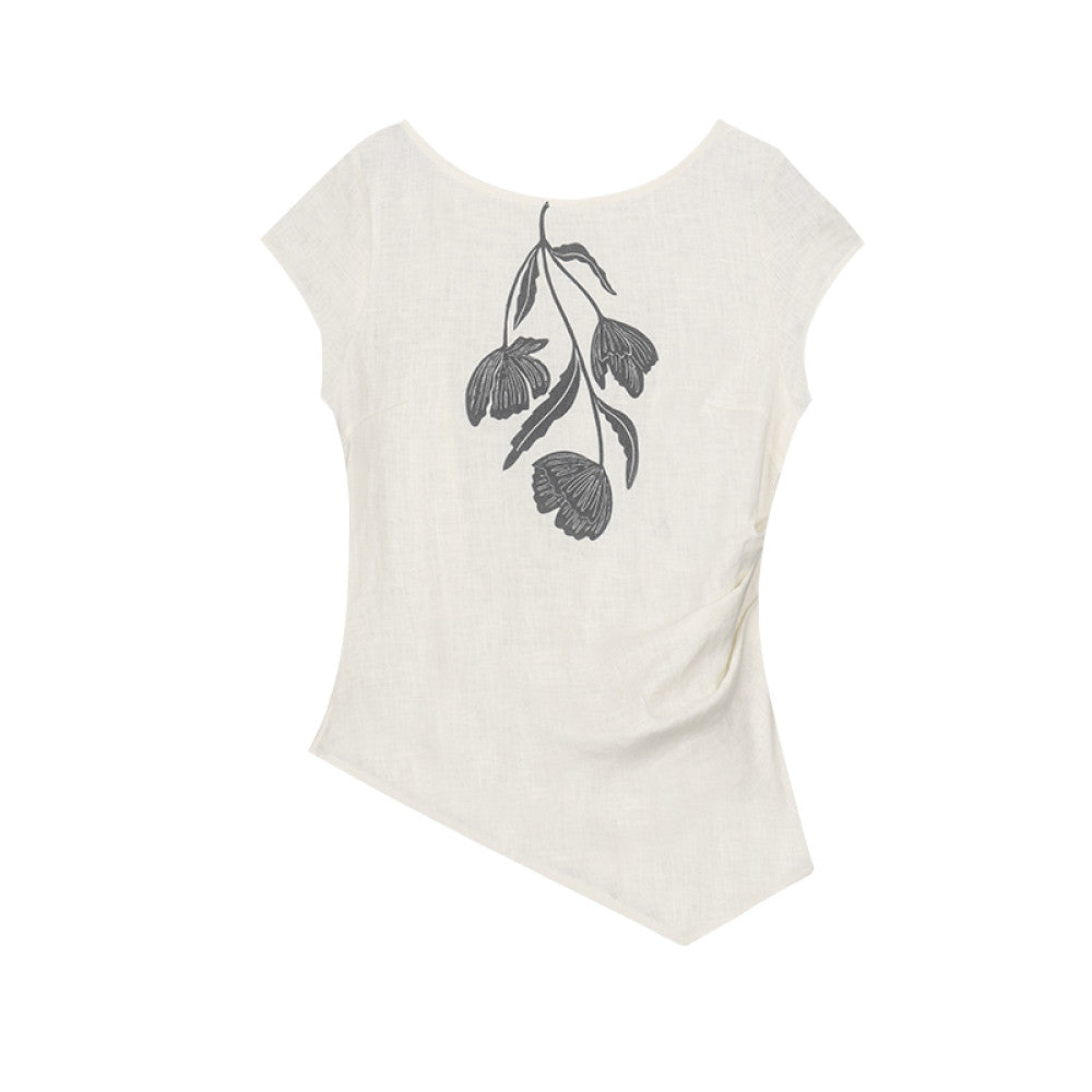 Xu Daqing Shunhua Retro Lazy Linen Printed Holiday Travel Tank Top High Waist Versatile Dress Top image 17