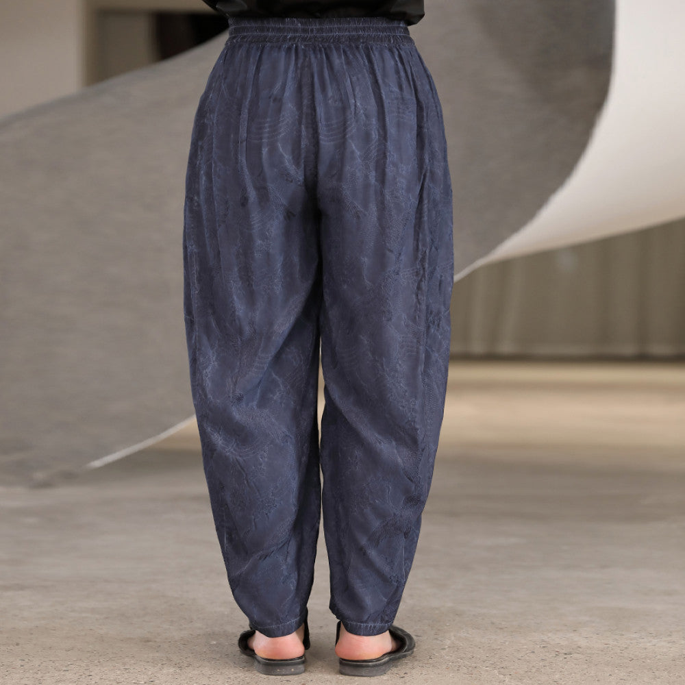 Unique design within and outside the industry retro and quiet style plant tie dye small leg tapered pants casual pants for women J32K217 image 3