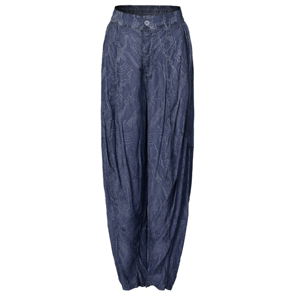 Unique design within and outside the industry retro and quiet style plant tie dye small leg tapered pants casual pants for women J32K217 image 18