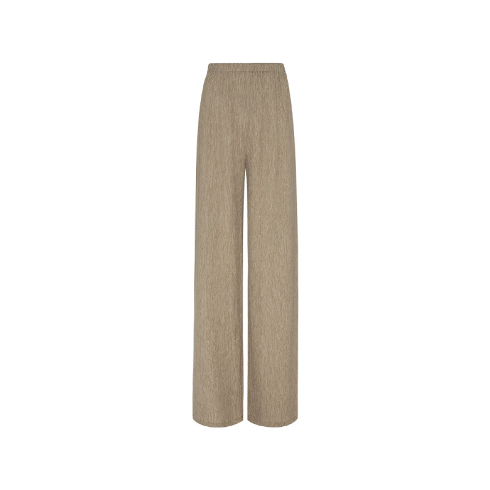 ASAYA3442 Summer new lyocell straight pleated high waist drape loose thin straight casual pants for women