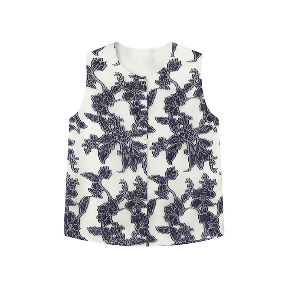 Ruyi Lianyun Summer Dress New Silk Blended Double breasted Scissors Vest Women s Chinese Style New Chinese Retro Camback Vest image 6