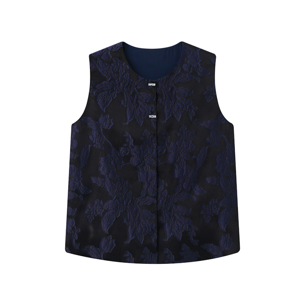 Ruyi Lianyun Summer Dress New Silk Blended Double breasted Scissors Vest Women s Chinese Style New Chinese Retro Camback Vest image 12