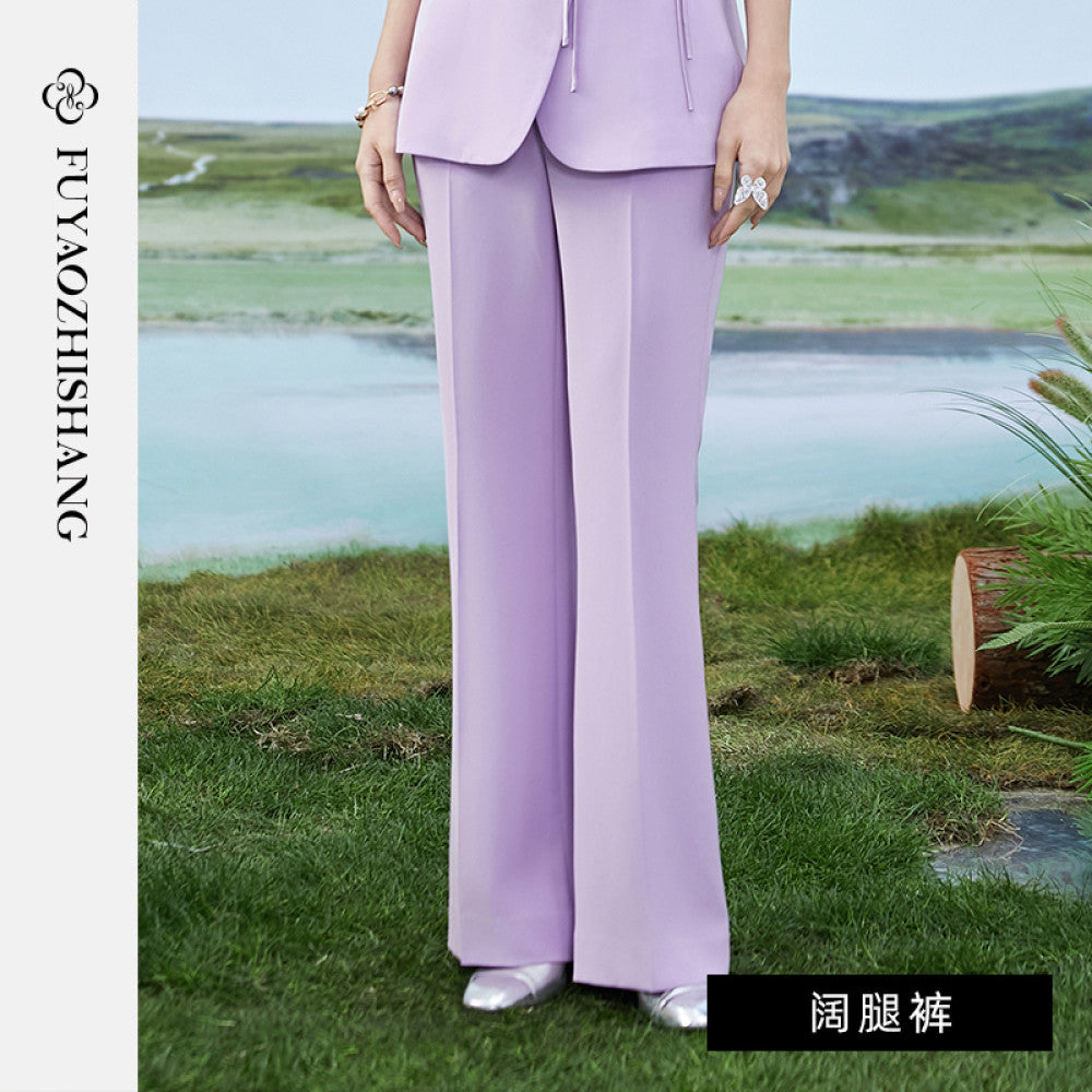 FUYAO Fuyao black suit women s summer thin work clothes Chinese style waist button suit two piece suit image 37