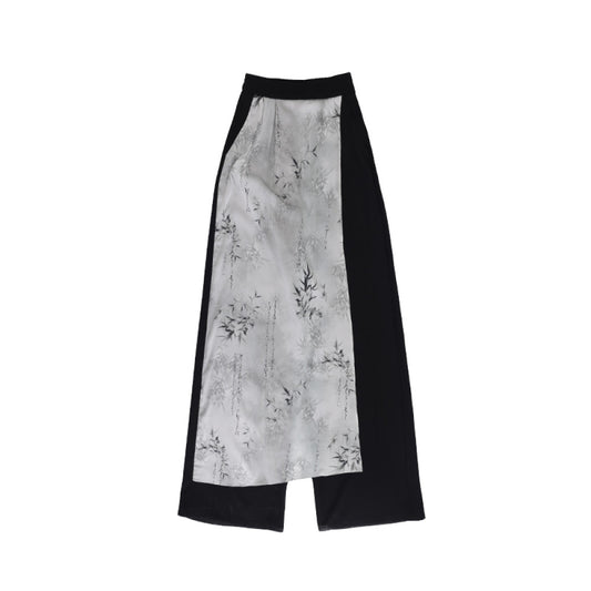 ASAYA3400 APOZi collection Simulated Time series New Chinese style ink painting straight loose wide-leg pants for women