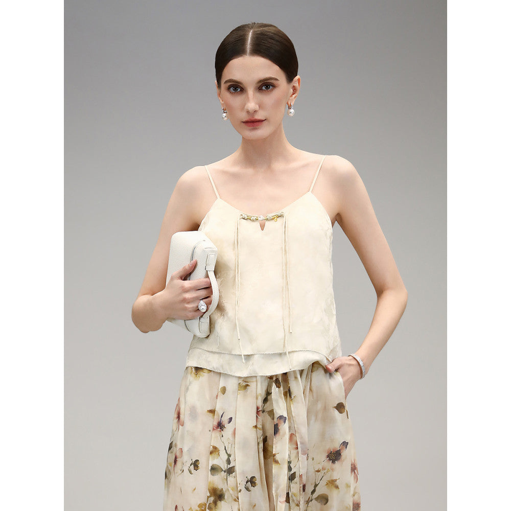 COCOBELLA front and back two pairs of dark patterned jacquard sleeveless shirts imitating fragrant cloud silk top VT0032 image 33