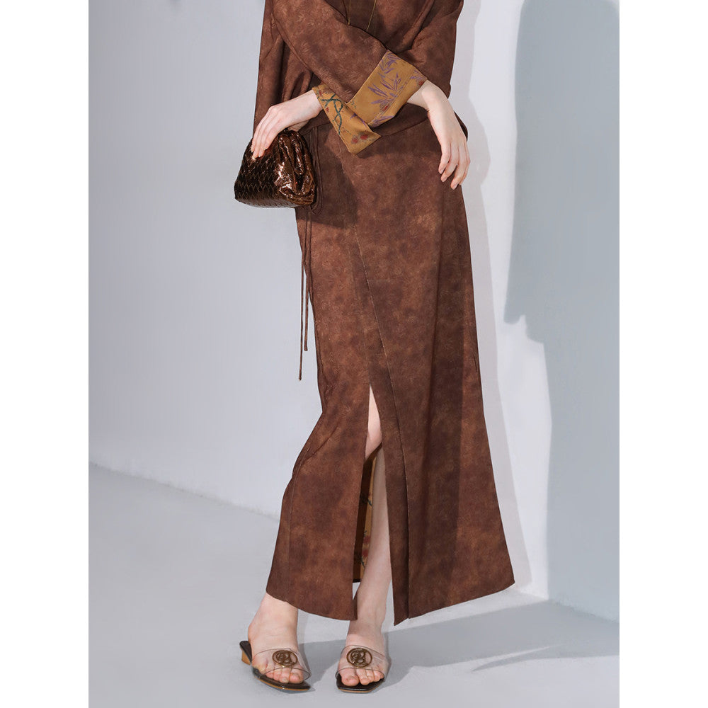 COCOBELLA imitation Xiangyun yarn double sided different color jacquard skirt new Chinese style long skirt HS0055 image 9