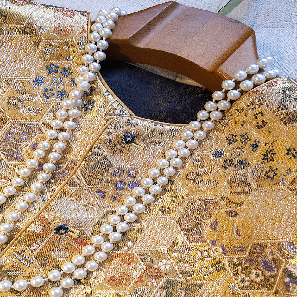 New Chinese style Song brocade jacquard Chinese style double sided vest with vest female original design improved round neck top small jacket image 3