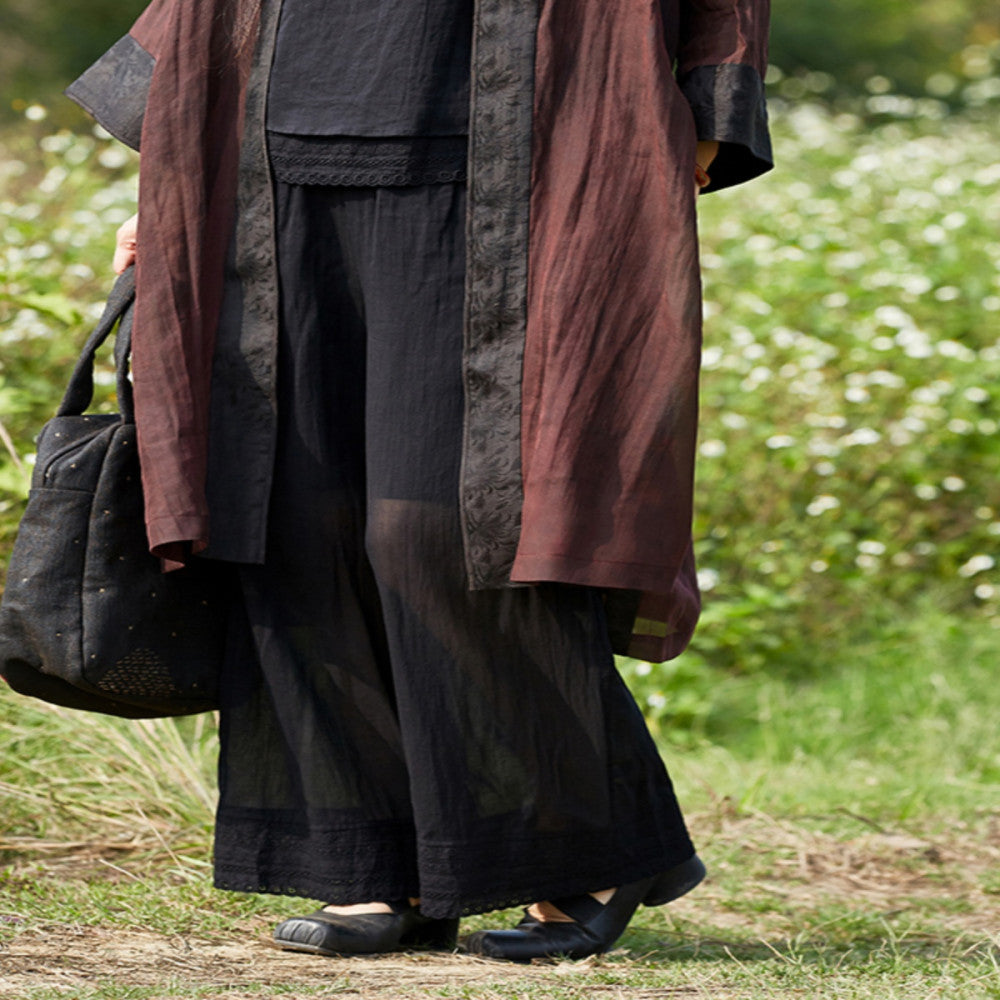 Thank you Tangyu Jixiangyu er Original Clear Horse Cotton Splicing Hollow Lace Lace Versatile Pants image 4