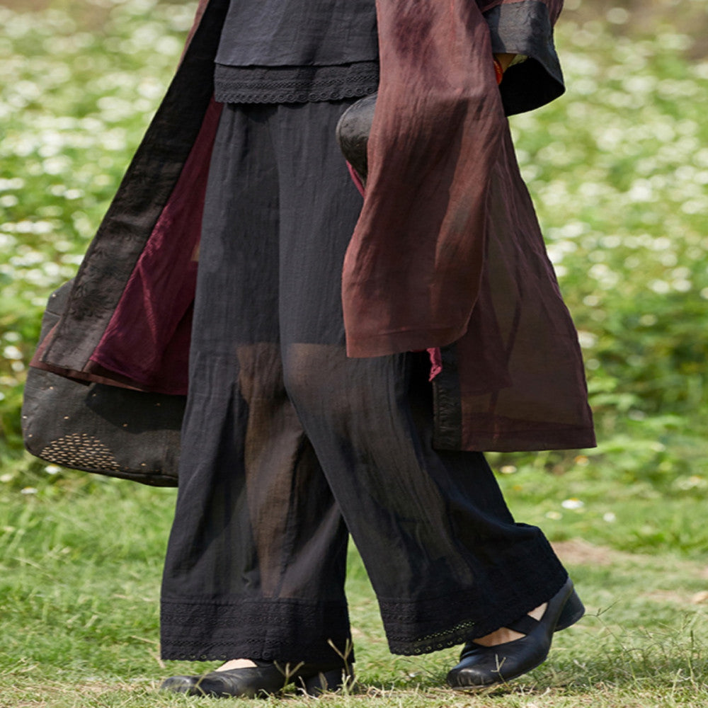 Thank you Tangyu Jixiangyu er Original Clear Horse Cotton Splicing Hollow Lace Lace Versatile Pants image 5