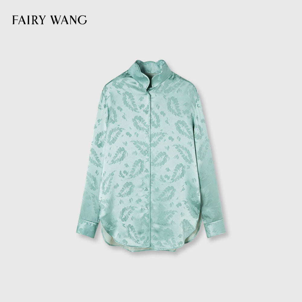 FAIRY WANG Italy Imported Bottom Fabric 100 Mulberry Silk Feather Jacquard New Chinese Style Set image 33