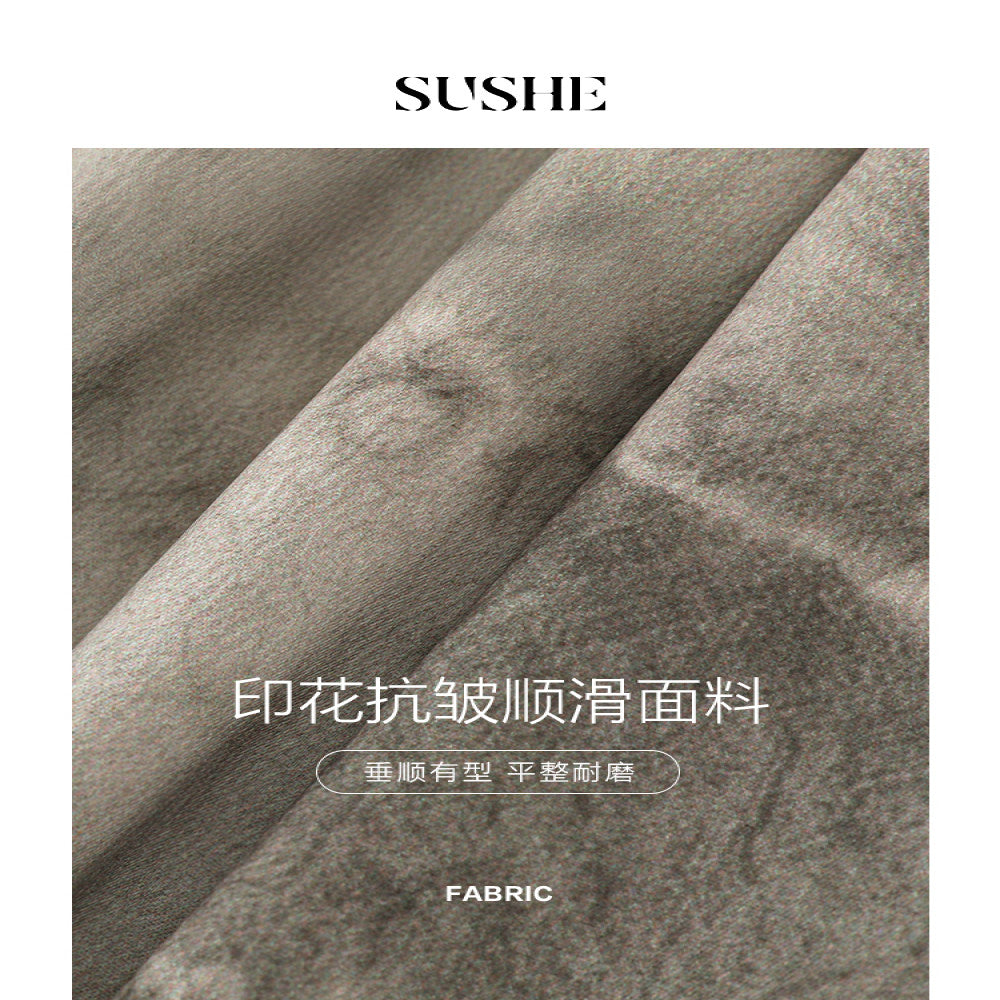 Shuxi SUSHE New Chinese Ink Smoke and Rain Design with Splicing and Patchwork Strap Large Pants Swing Skirts Women s Summer image 5