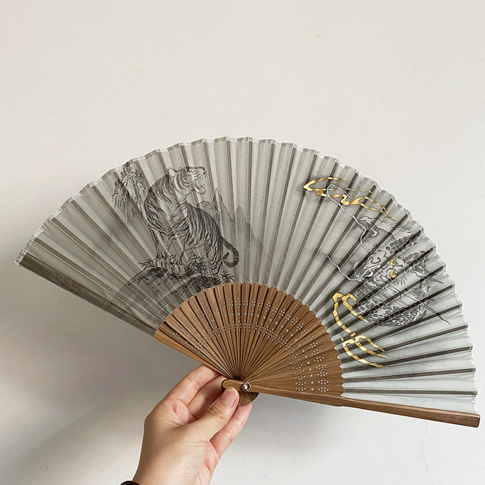 Export to Japan original order tail order Japanese style fan silk hand painted 7 inch Chinese style can be paired with Hanfu yukata image 5