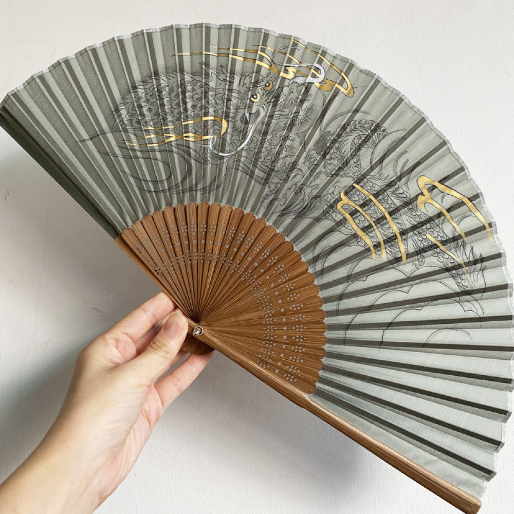 Export to Japan original order tail order Japanese style fan silk hand painted 7 inch Chinese style can be paired with Hanfu yukata image 15