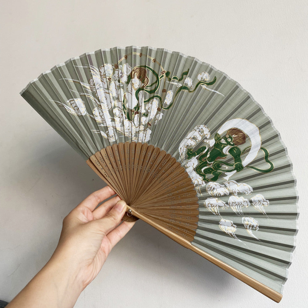 Export to Japan original order tail order Japanese style fan silk hand painted 7 inch Chinese style can be paired with Hanfu yukata image 28