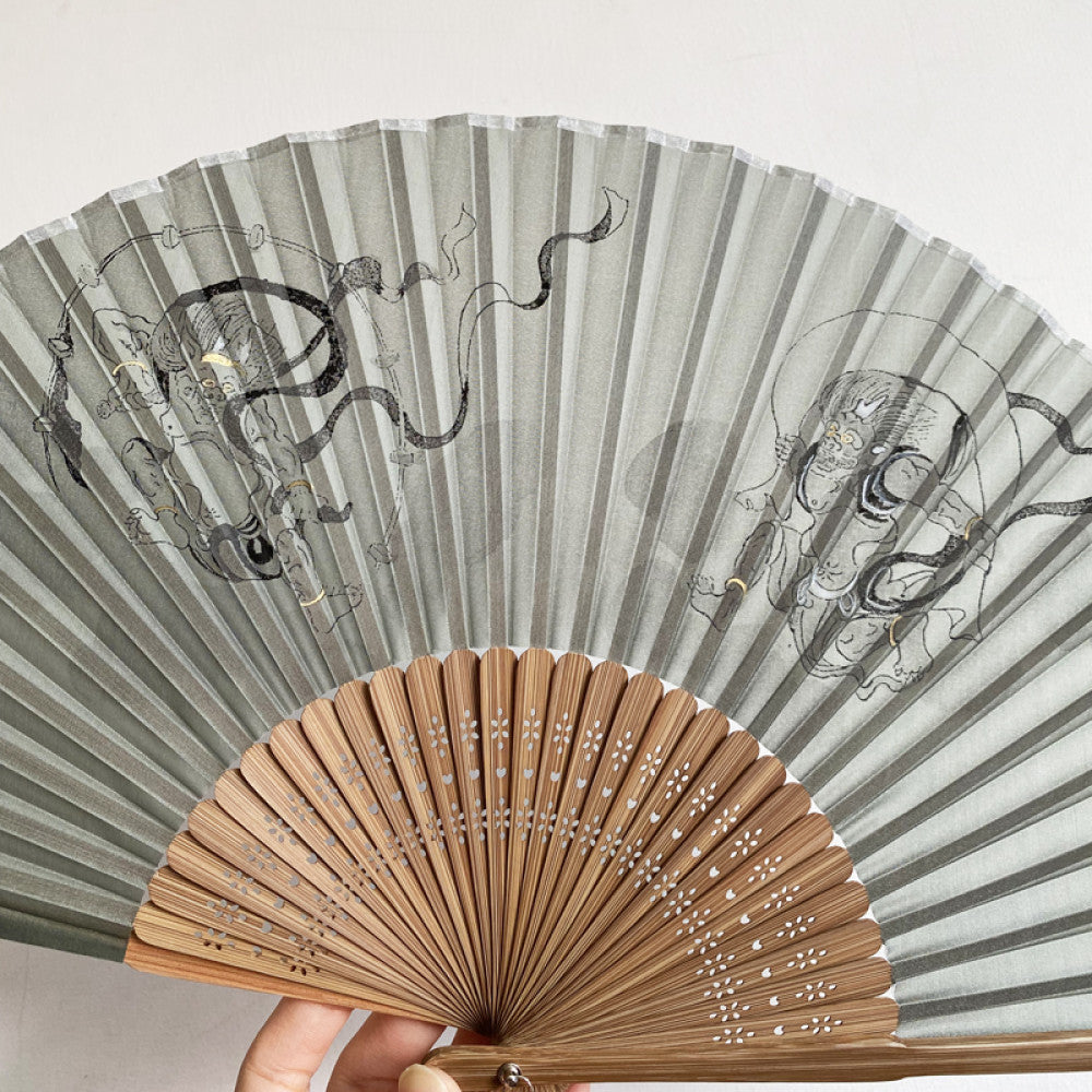 Export to Japan original order tail order Japanese style fan silk hand painted 7 inch Chinese style can be paired with Hanfu yukata image 32