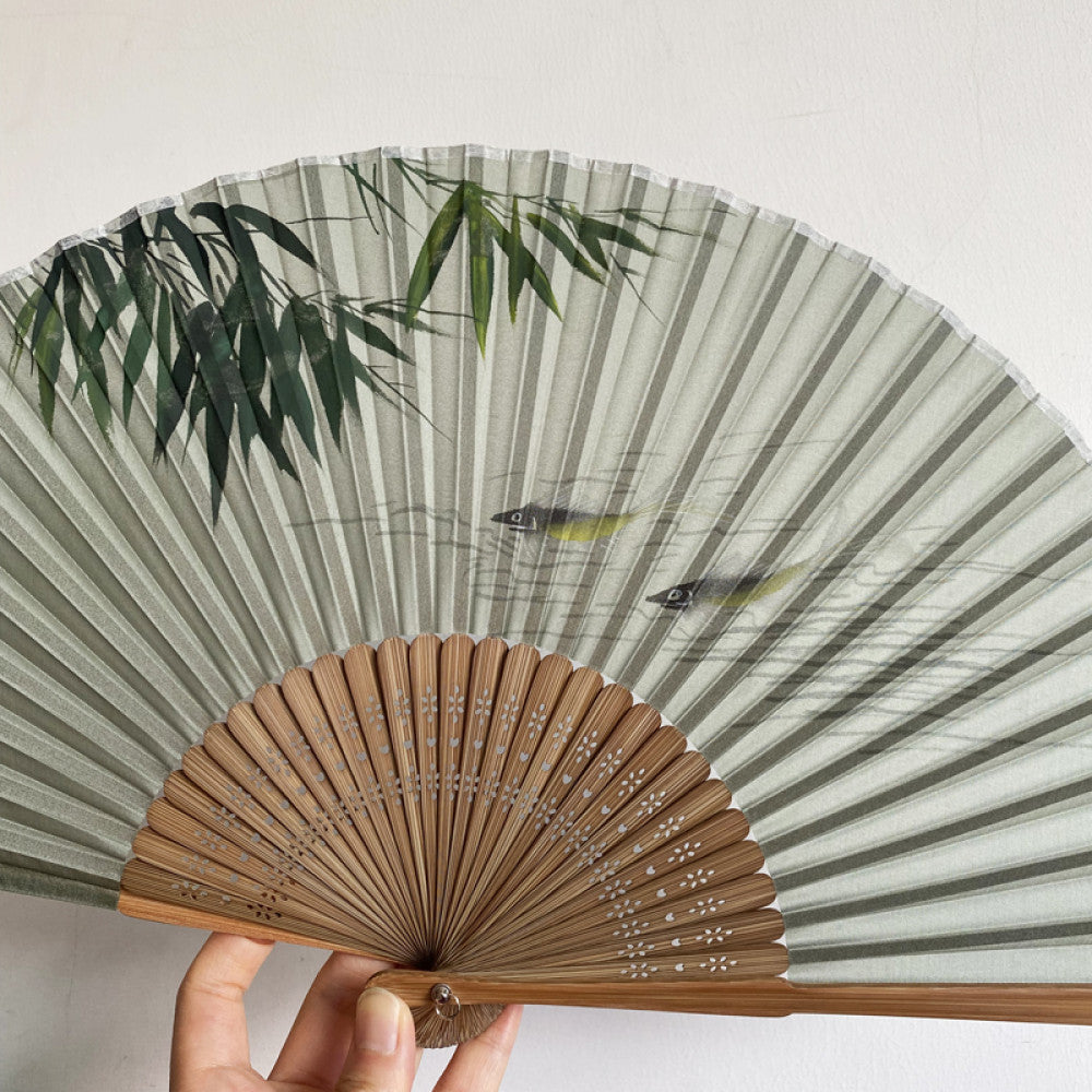 ASAYA3349 Silk Fan with Various Prints