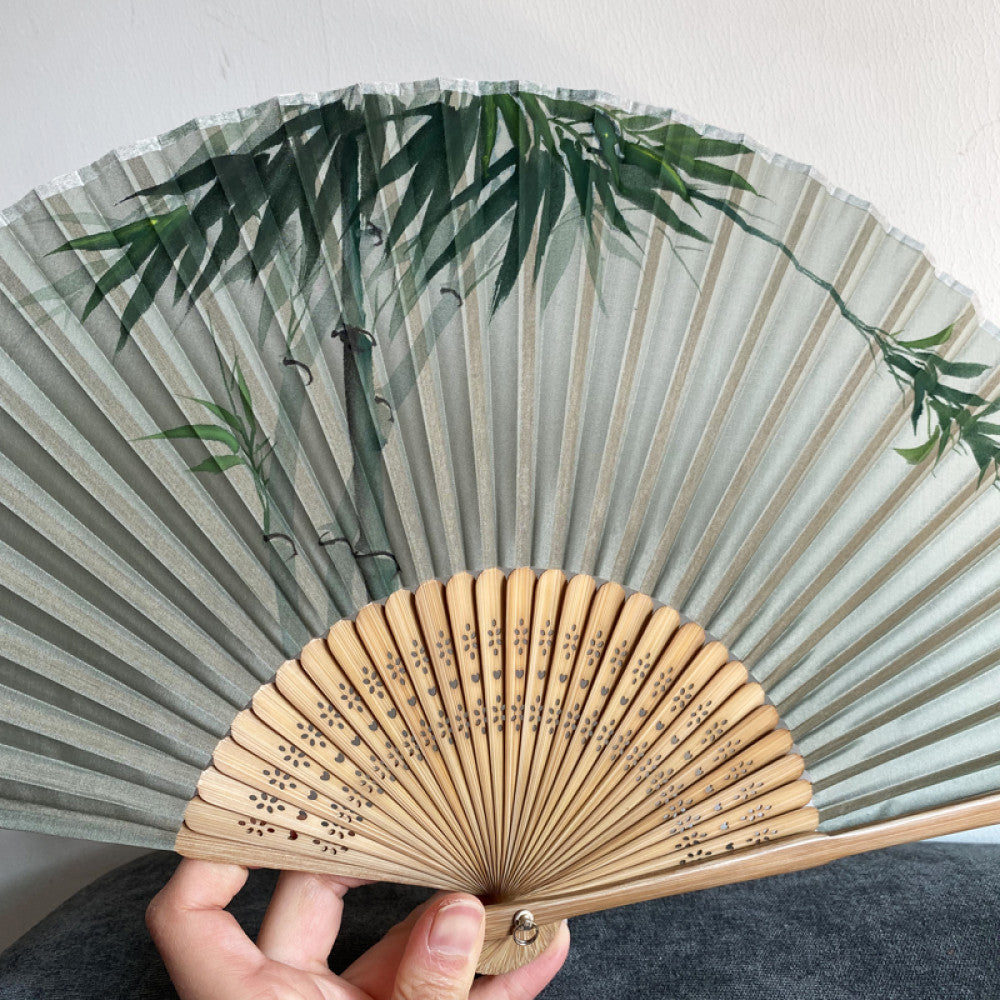 Export to Japan original order tail order Japanese style fan silk hand painted 7 inch Chinese style can be paired with Hanfu yukata image 43