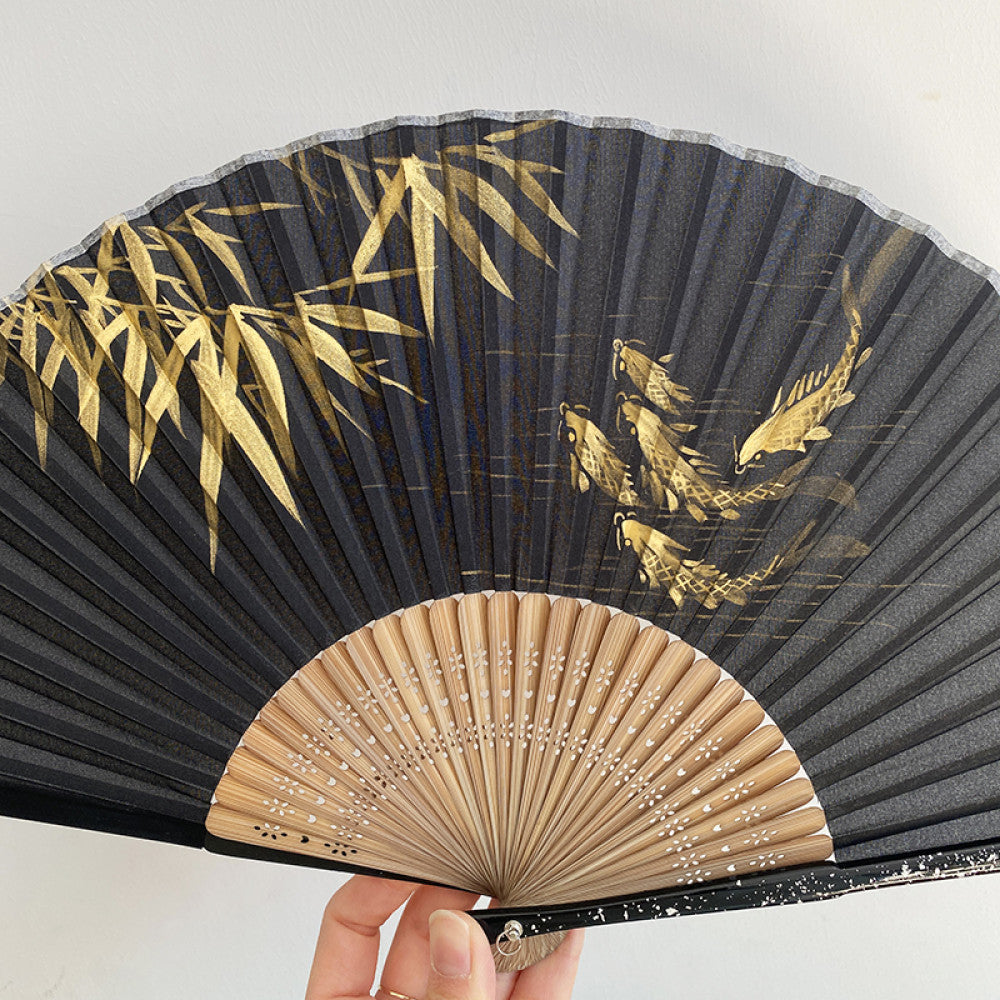 Export to Japan original order tail order Japanese style fan silk hand painted 7 inch Chinese style can be paired with Hanfu yukata image 66