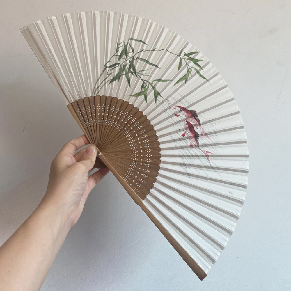 Export to Japan original order tail order Japanese style fan silk hand painted 7 inch Chinese style can be paired with Hanfu yukata image 76