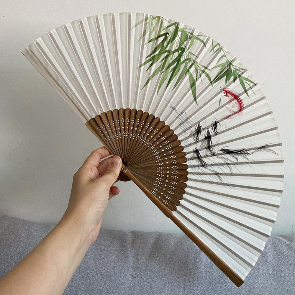 Export to Japan original order tail order Japanese style fan silk hand painted 7 inch Chinese style can be paired with Hanfu yukata image 93