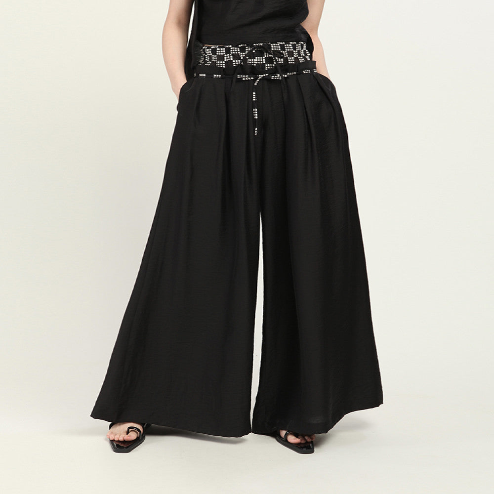 MIA HAN Spring New Product Women s Versatile Handsome Fairy Style Double Waist Wide Leg Pants Skirts Pants Casual Pants image 0