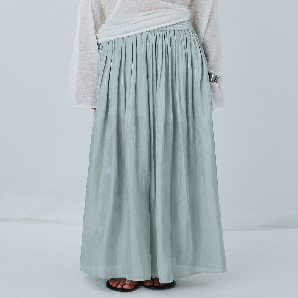 KOHS Summer BI Fresh Vacation Gilded Texture Elegant Wide Leg Pants High Waist Ice Silk Thin Skirt Pants image 45