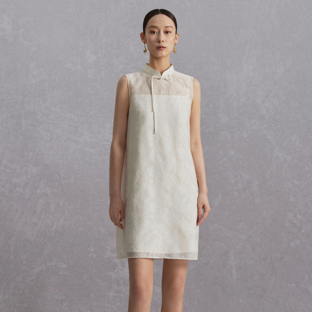 Naivee s new Chinese style high intelligence slim fit jacquard modified cheongsam sleeveless dress for women image 9