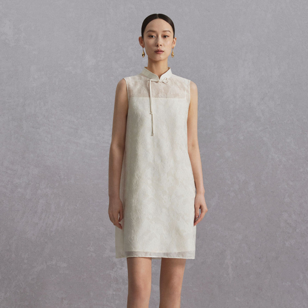 Naivee s new Chinese style high intelligence slim fit jacquard modified cheongsam sleeveless dress for women image 20