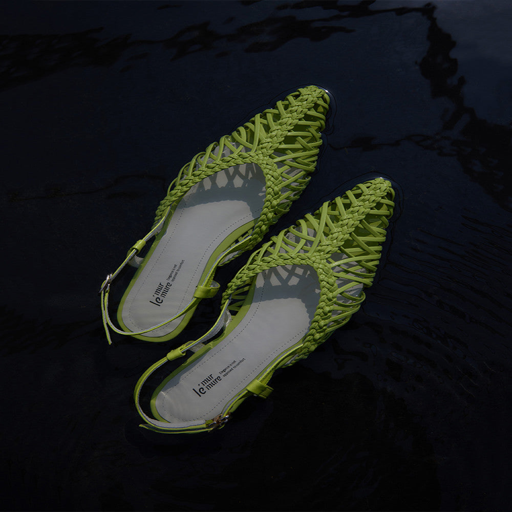 Le Murmure Simple and Elegant Style Designer Pure Hand woven Multi color Pointed Toe Comfortable Sandals for Women image 3