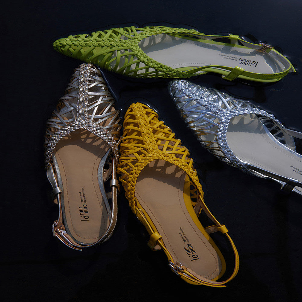 Le Murmure Simple and Elegant Style Designer Pure Hand woven Multi color Pointed Toe Comfortable Sandals for Women image 4