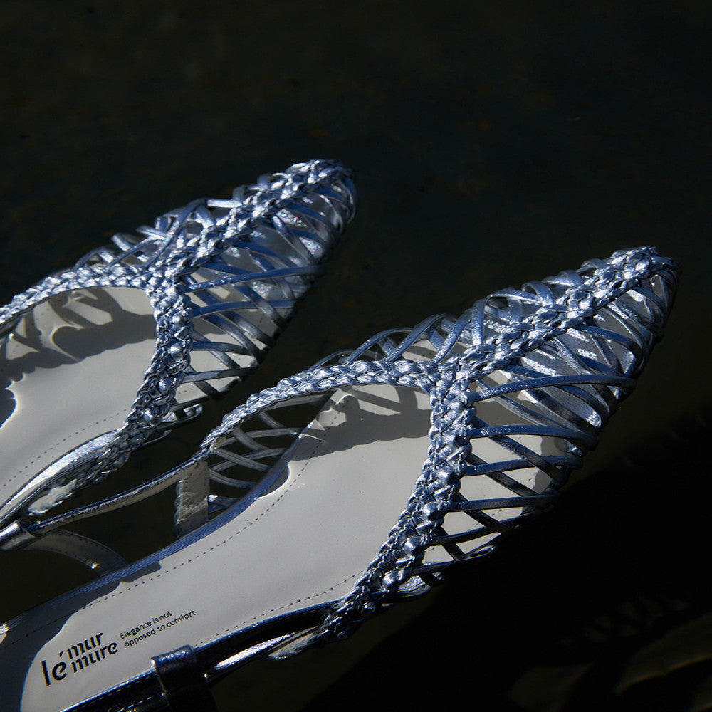 Le Murmure Simple and Elegant Style Designer Pure Hand woven Multi color Pointed Toe Comfortable Sandals for Women image 5